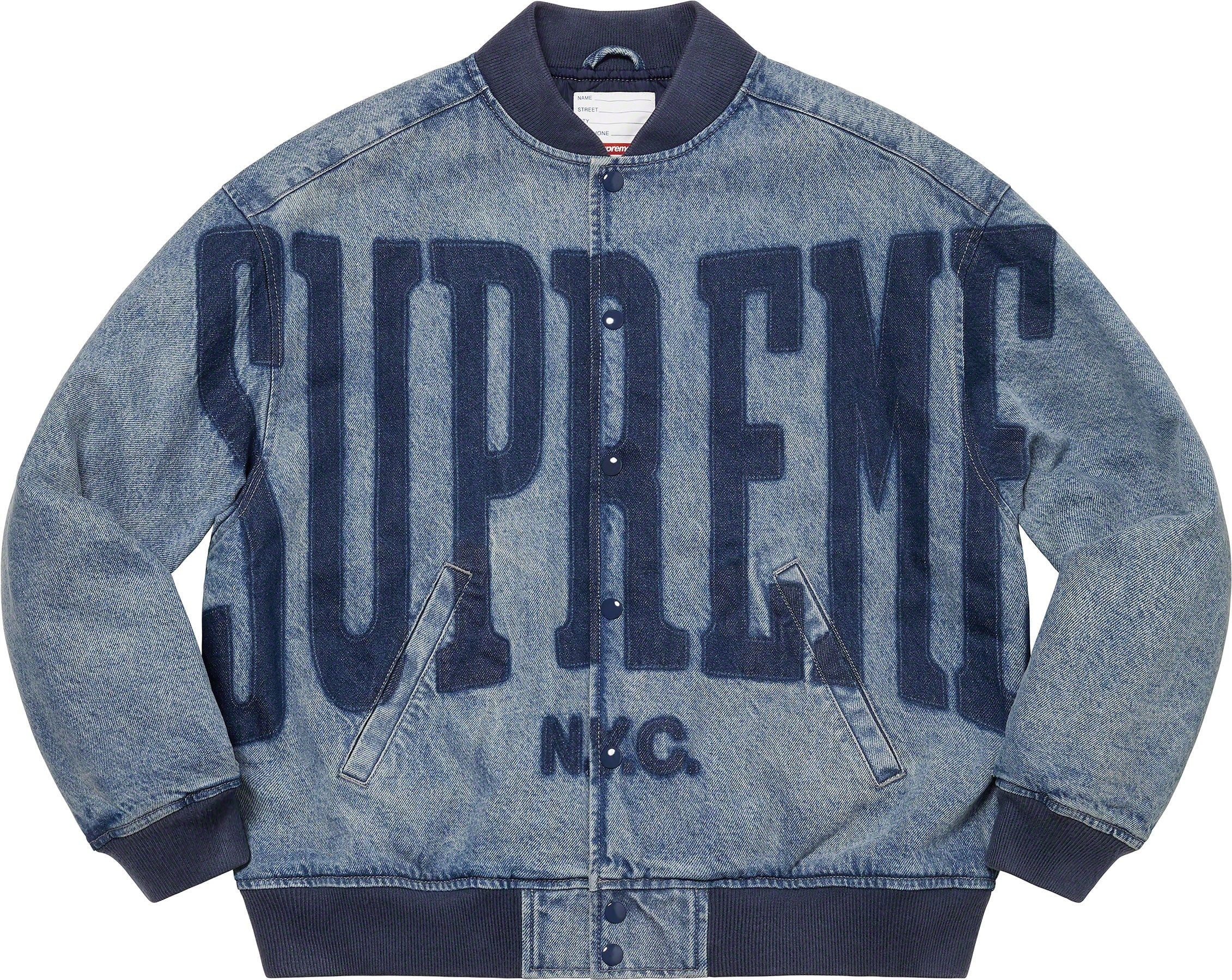 Washed Knockout Denim Varsity Jacket view 12